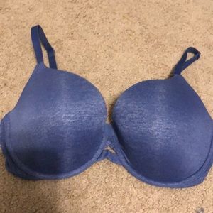 VS blue T-shirt bra good cond 36DD